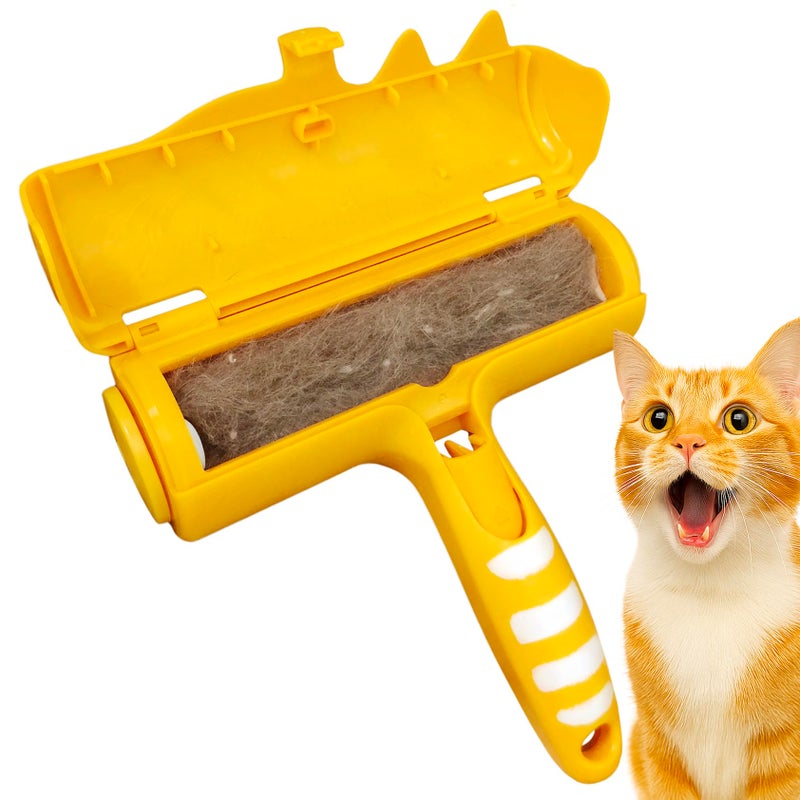 Nado Care Pet Hair Remover Roller - Lint Roller for pet Hair - Self Cleaning Dog & Cat Hair Remover - Remove Dog, Cat Hair from Furniture, Carpets, Bedding, Clothing and More. Orange - Image 1